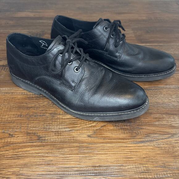 Hush Puppies Bounce Oxford US 12 black lace up water resistant WorryFree Leather - Picture 1 of 16